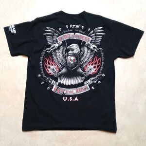 Vintage 2001 Iron Cannibal Choppers Eagle Skull Motorcycle T-Shirt Men’s Large